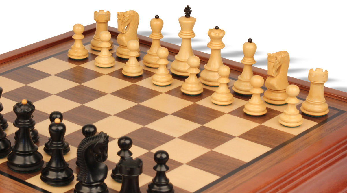 Zagreb Series Chess Set – Ebonized – Walnut Two-Drawer Case – view 3