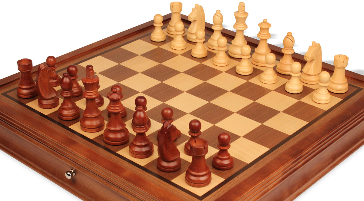 Tournament Standard Staunton Chess Set with Walnut Chess Case – 3.75" King – view 2
